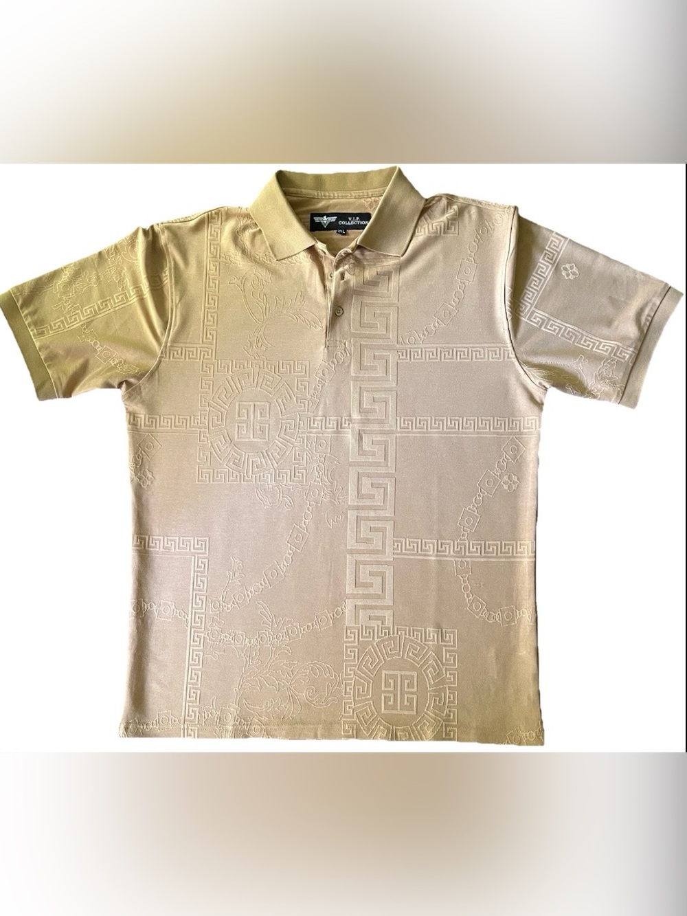 Men's Short SleeveJacquard Polo  Dress Shirt~~Size 2 XL~~